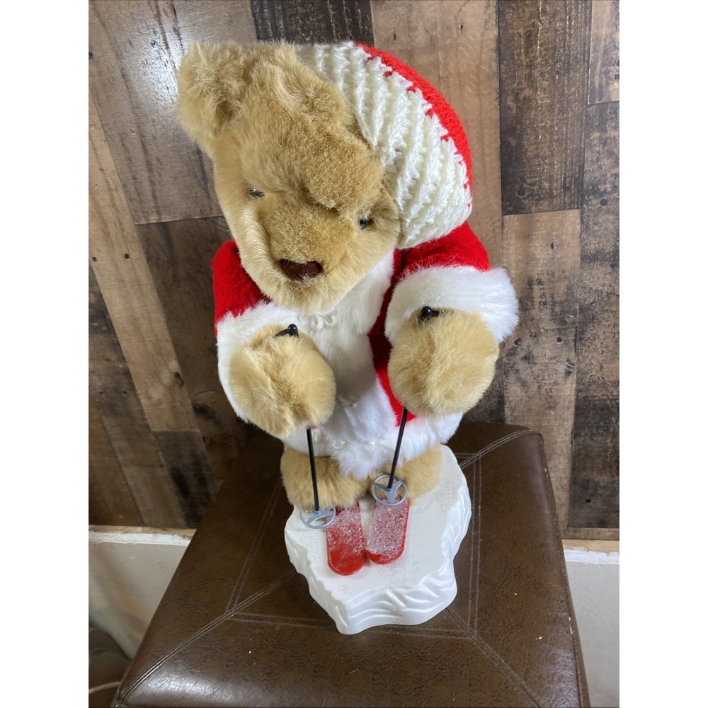 Cubby Bears By Santa's Best Holiday Animation Skiing Bear Vintage 1998 Christmas - Picture 14 of 17